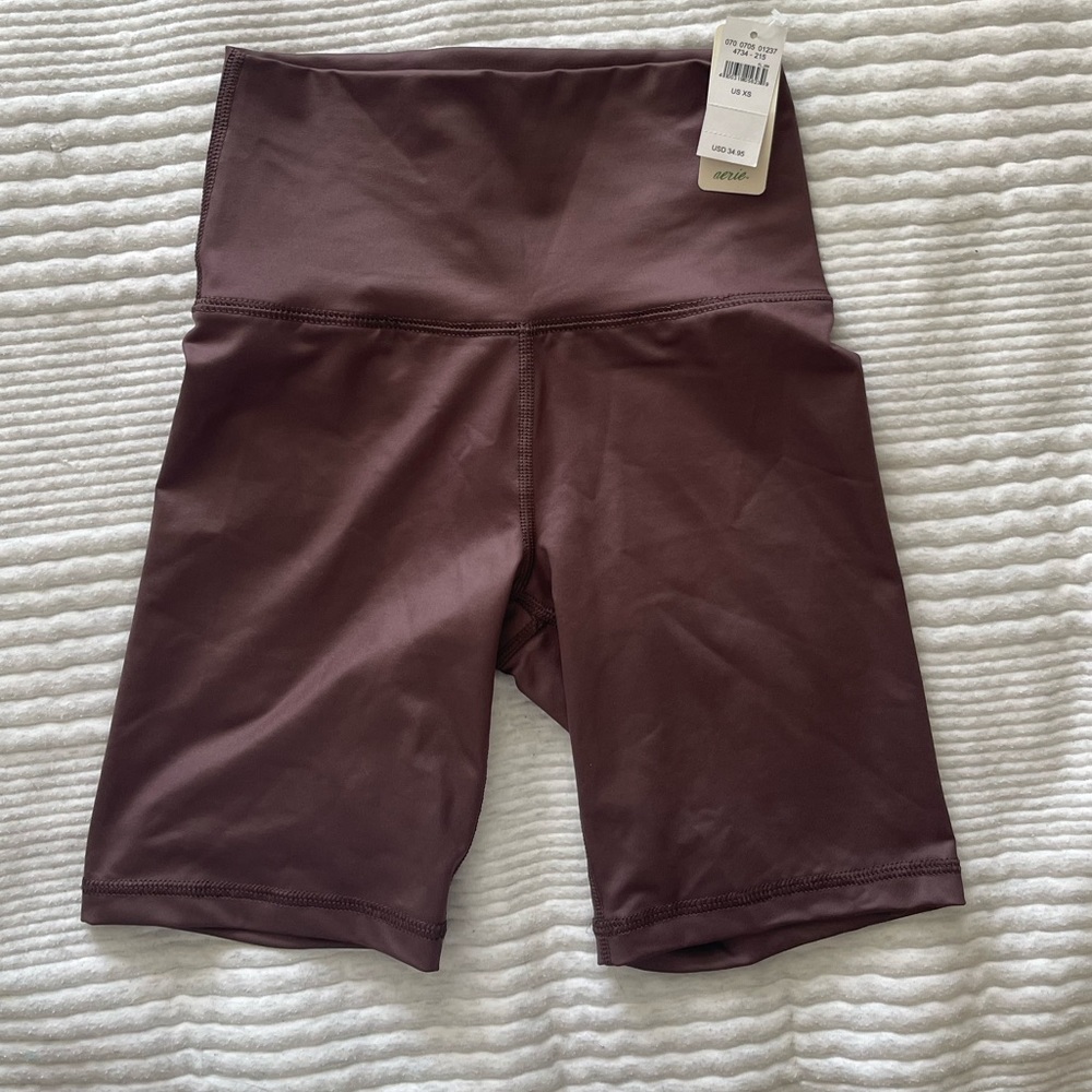 Shiny biker shorts